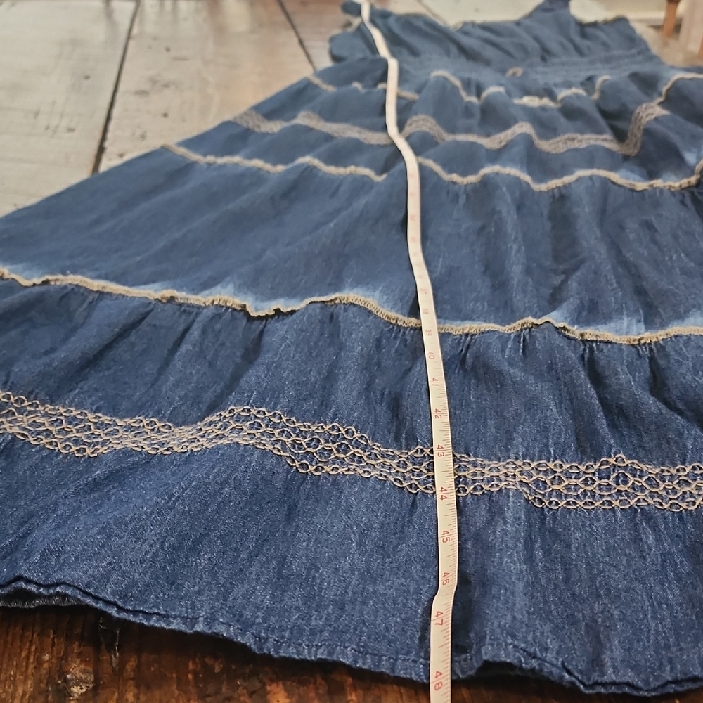 Chic Denim Blue Maxi Dress with Button Accents - Picture 7 of 7
